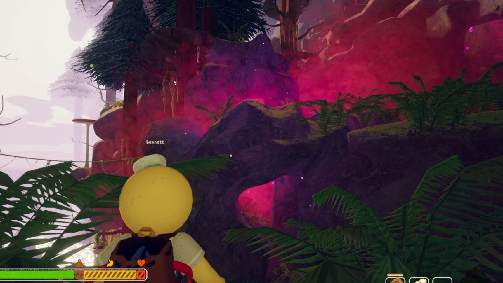 Bennett views the poisonous gas cloud awaiting him on the other side of a ridge.