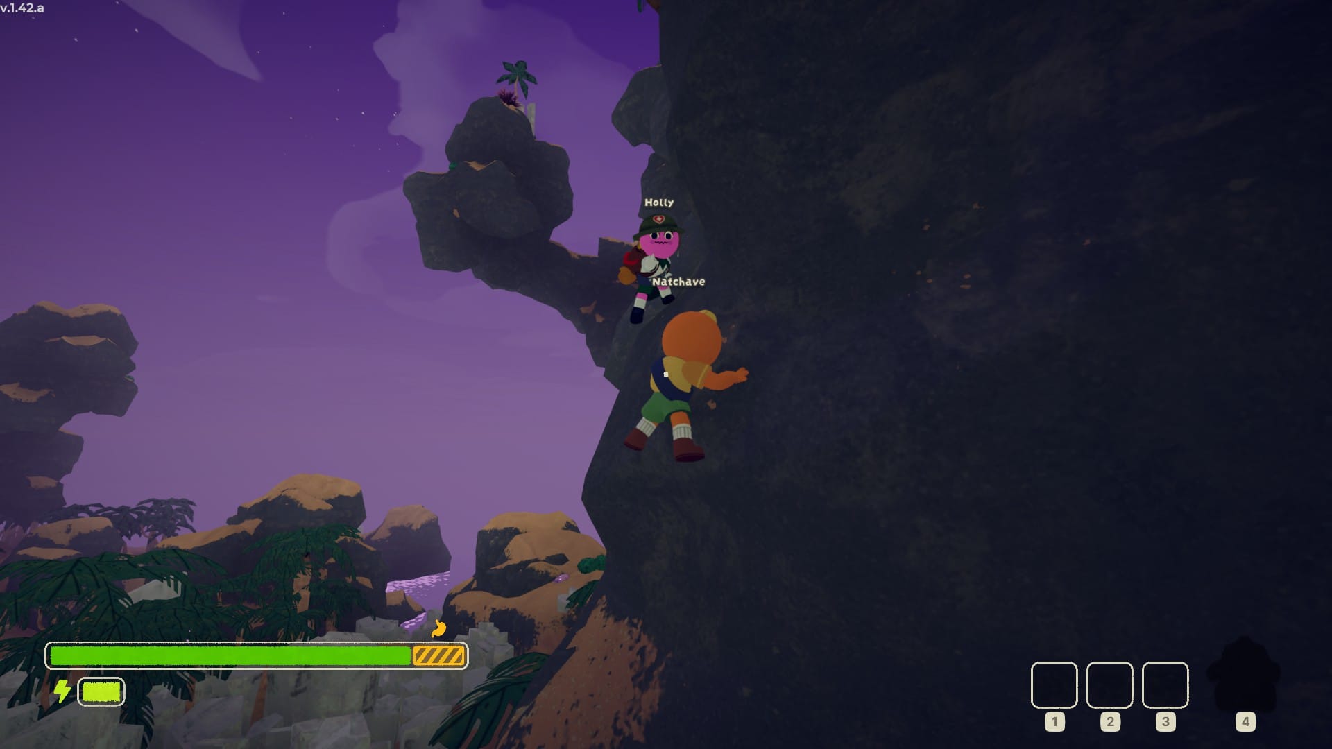 Holly reaches out to help Emeric up the next ledge.