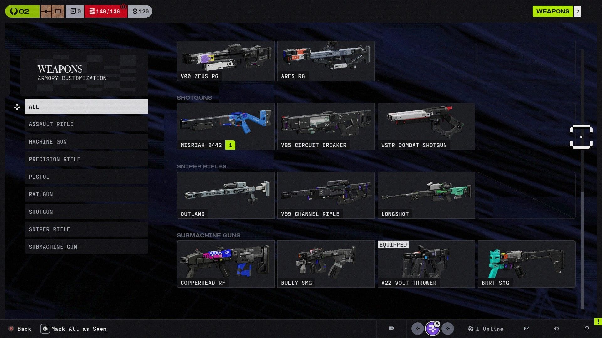 A menu screen shows 12 guns with similar boxy style, ranging from sniper rifles to submachine guns.