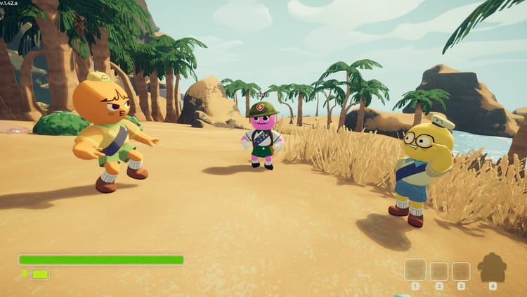 Three game devs climb a mountain