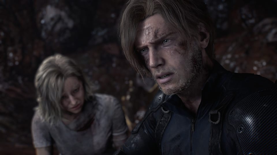 Leon looks unwell as Grace asks him something in the background.